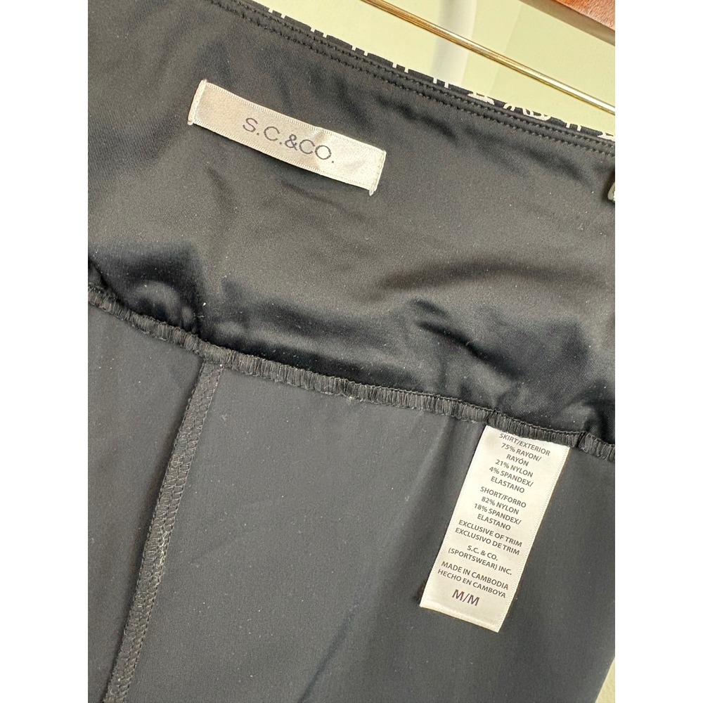 S.C. & CO. Womens Black White Geometric Chain Link Print Skort Size Medium M - Picture 5 of 8